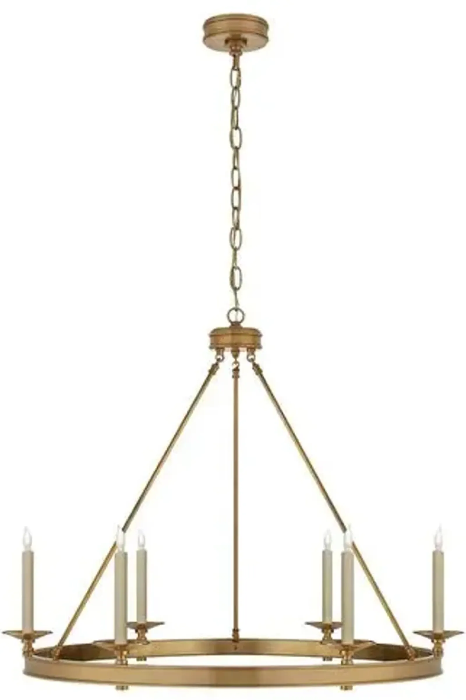 Visual Comfort - Launceton Ring Chandelier - Antique Brass - Gold