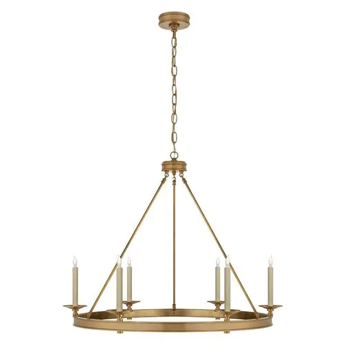 Visual Comfort - Launceton Ring Chandelier - Antique Brass - Gold