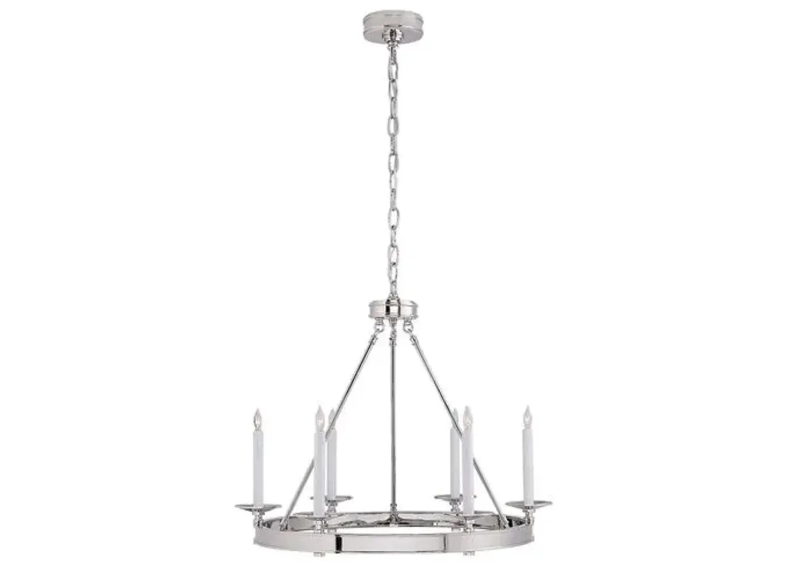 Visual Comfort - Launceton Ring Chandelier - Polished Nickel - Silver