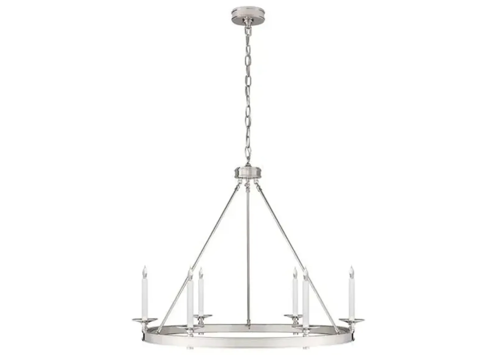 Visual Comfort - Launceton Ring Chandelier - Polished Nickel - Silver