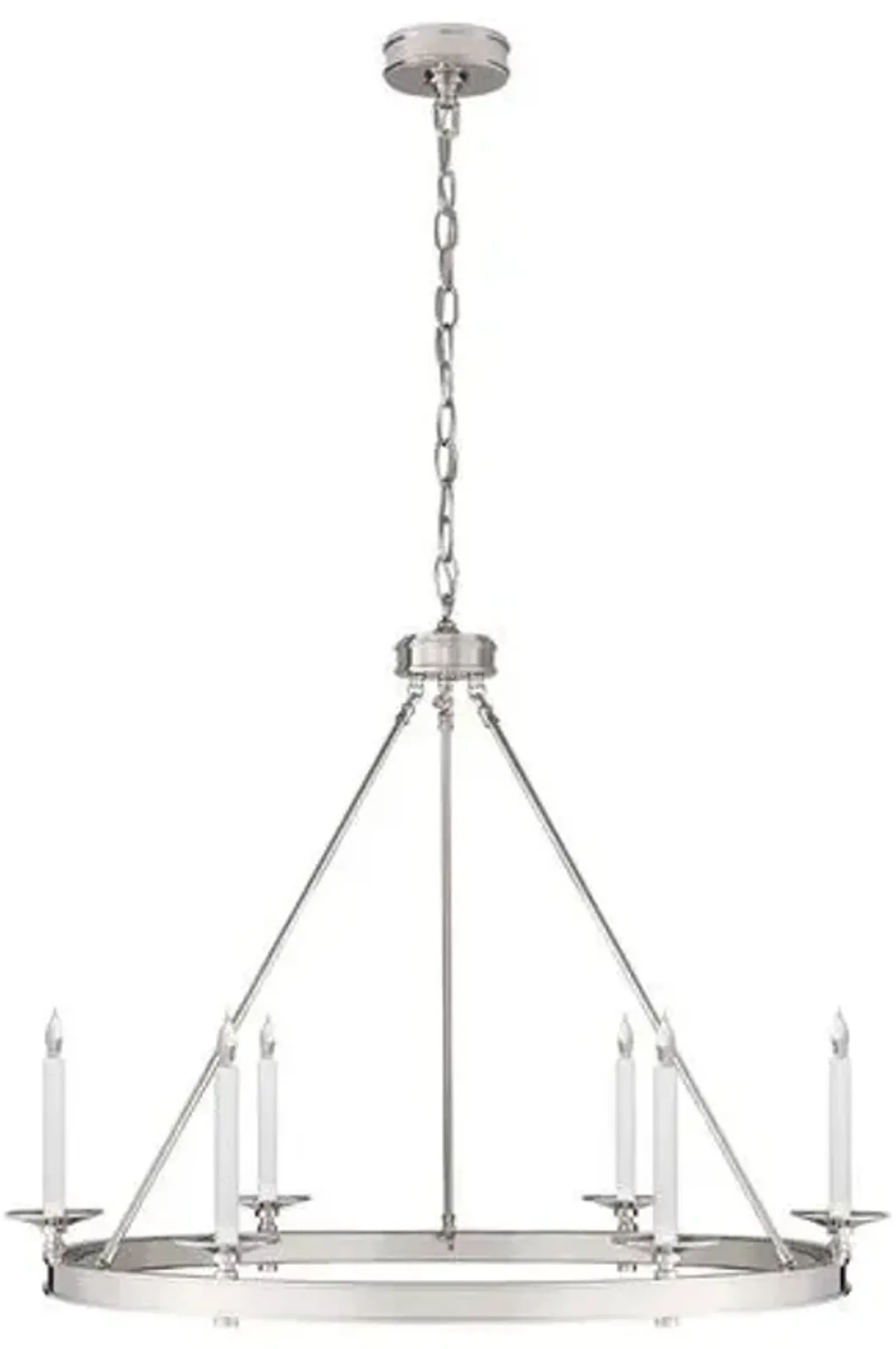 Visual Comfort - Launceton Ring Chandelier - Polished Nickel - Silver