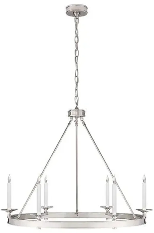 Visual Comfort - Launceton Ring Chandelier - Polished Nickel - Silver