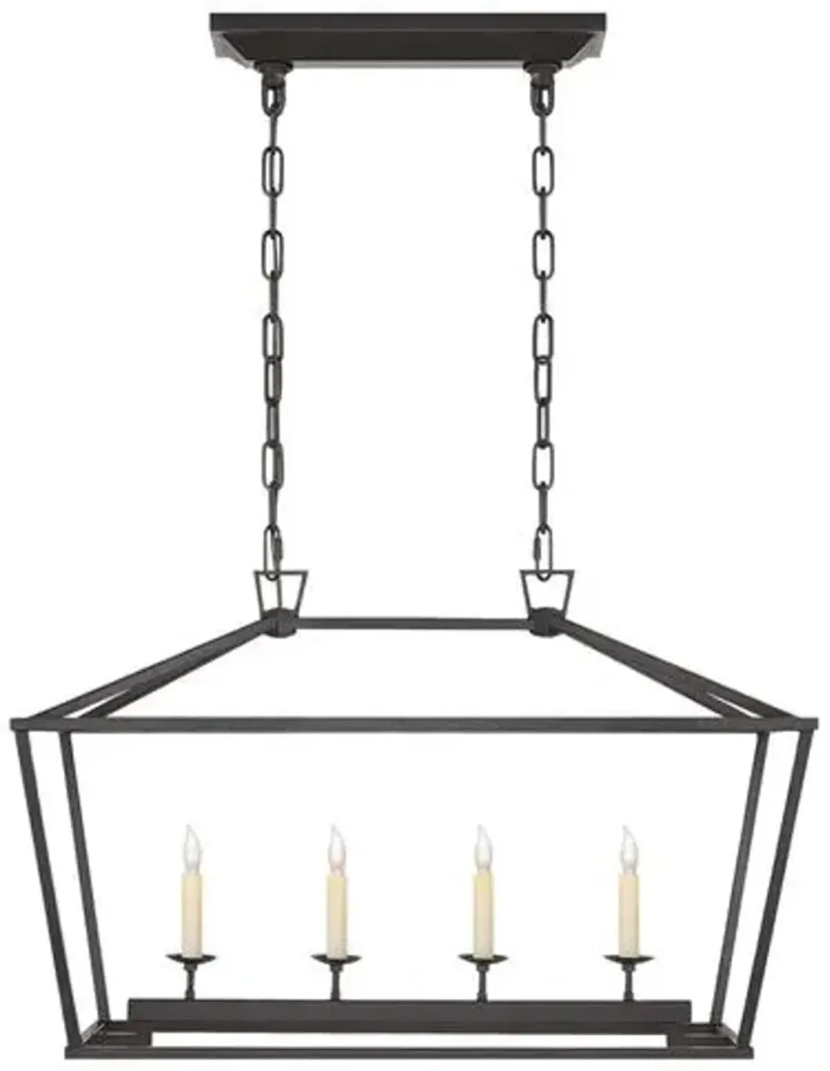 Visual Comfort - Darlana Small Linear Lantern - Aged Iron - Black