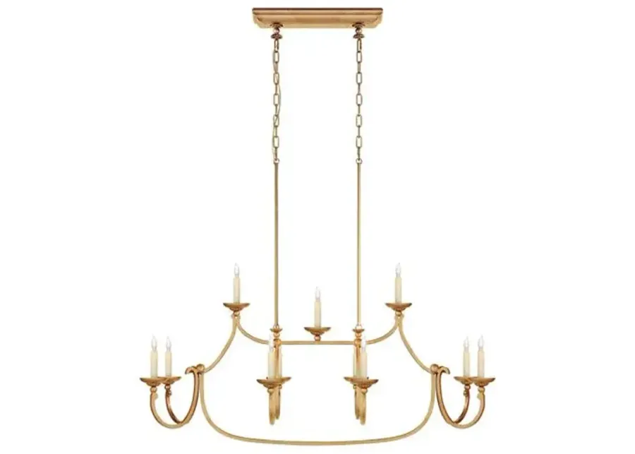 Visual Comfort - Flemish Linear Pendant - Gilded Iron - Gold