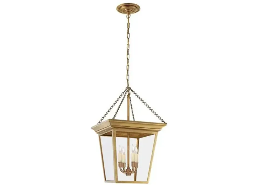 Visual Comfort - Cornice Glass Lantern - Antique Brass - Gold