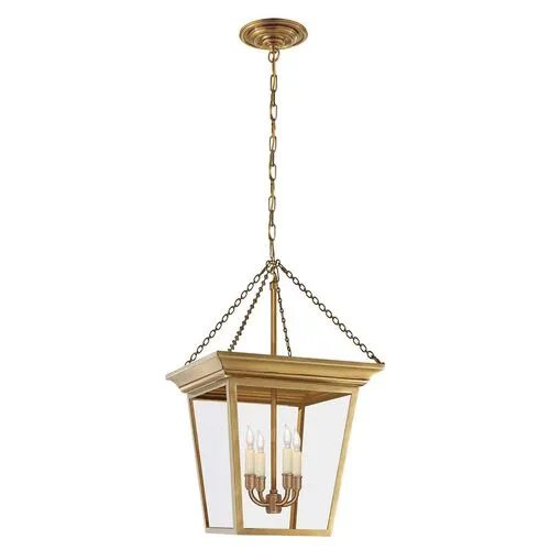 Visual Comfort - Cornice Glass Lantern - Antique Brass - Gold