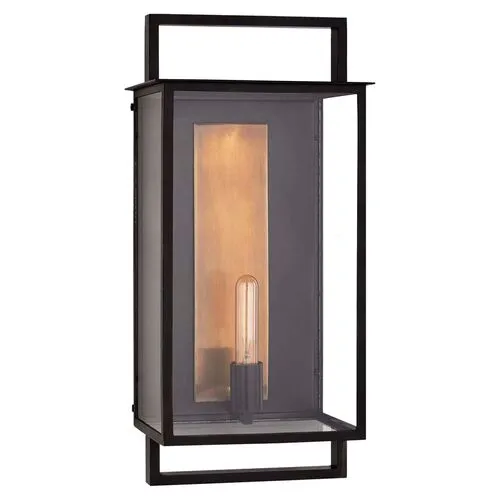 Visual Comfort - Halle Tall Wall Outdoor Lantern - Aged Iron - Black