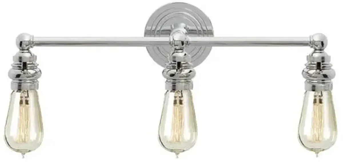 Visual Comfort - Boston 3-Light Bath Bar - Polished Nickel - Silver
