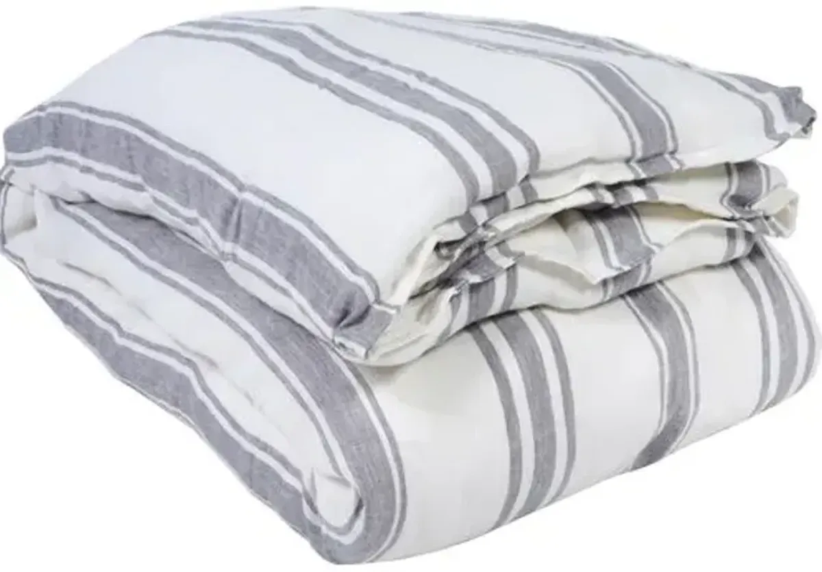 Jackson Duvet - Cream/Gray - Pom Pom at Home