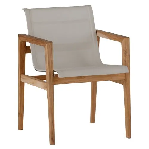 Coast Outdoor Teak Armchair - Ivory - Summer Classics - Brown