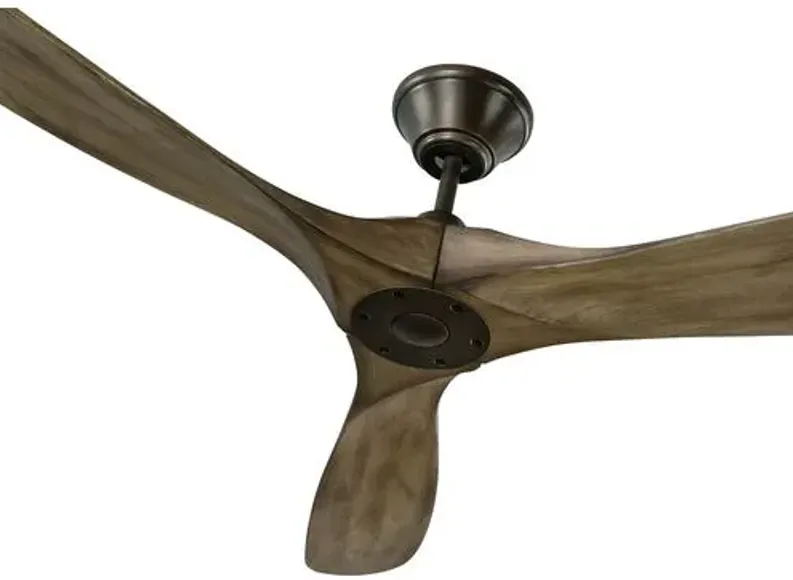 Visual Comfort - Maverick Ceiling Fan - Weathered Oak/Pewter - Brown - 3 Blades, Hand-Held Remote Control, Energy Efficient, 6 Speed DC Motor