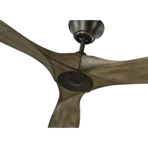 Visual Comfort - Maverick Ceiling Fan - Weathered Oak/Pewter - Brown - 3 Blades, Hand-Held Remote Control, Energy Efficient, 6 Speed DC Motor