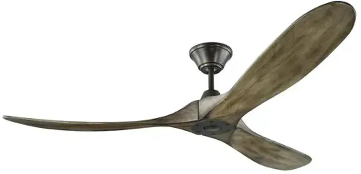 Visual Comfort - Maverick Ceiling Fan - Weathered Oak/Pewter - Brown - 3 Blades, Hand-Held Remote Control, Energy Efficient, 6 Speed DC Motor