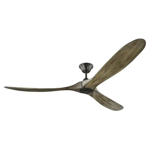 Visual Comfort - Maverick Ceiling Fan - Weathered Oak/Pewter - Brown - 3 Blades, Hand-Held Remote Control, Energy Efficient, 6 Speed DC Motor