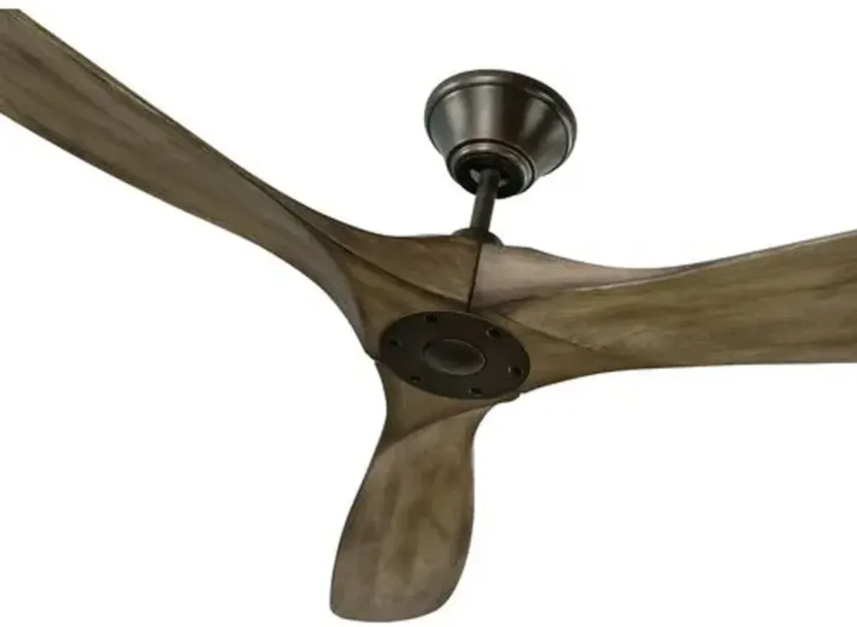 Visual Comfort - Maverick Ceiling Fan - Weathered Oak/Pewter - Brown - 3 Blades, Hand-Held Remote Control, Energy Efficient, 6 Speed DC Motor