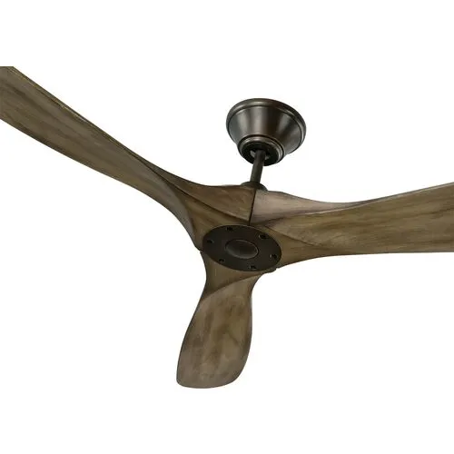 Visual Comfort - Maverick Ceiling Fan - Weathered Oak/Pewter - Brown - 3 Blades, Hand-Held Remote Control, Energy Efficient, 6 Speed DC Motor