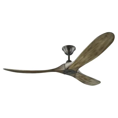 Visual Comfort - Maverick Ceiling Fan - Weathered Oak/Pewter - Brown - 3 Blades, Hand-Held Remote Control, Energy Efficient, 6 Speed DC Motor