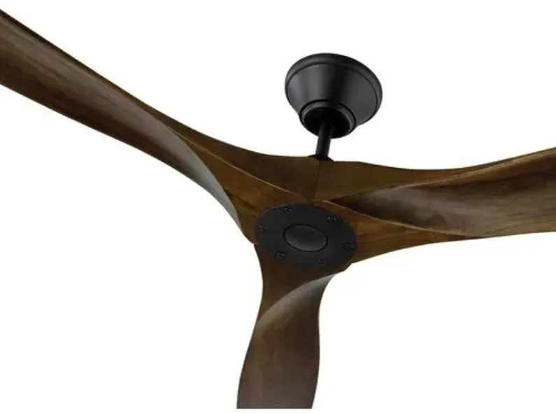 Visual Comfort - Maverick Ceiling Fan - Dark Walnut/Black - Brown - 3 Blades, Hand-Held Remote Control, Energy Efficient, 6 Speed DC Motor