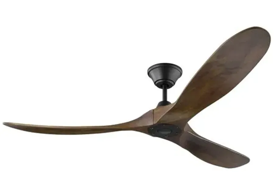 Visual Comfort - Maverick Ceiling Fan - Dark Walnut/Black - Brown - 3 Blades, Hand-Held Remote Control, Energy Efficient, 6 Speed DC Motor