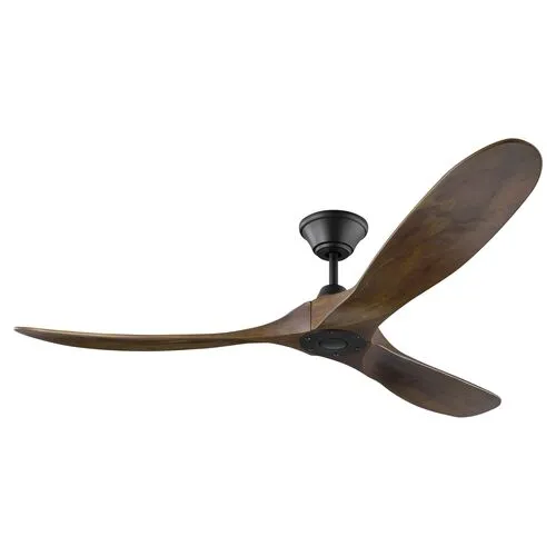 Visual Comfort - Maverick Ceiling Fan - Dark Walnut/Black - Brown - 3 Blades, Hand-Held Remote Control, Energy Efficient, 6 Speed DC Motor