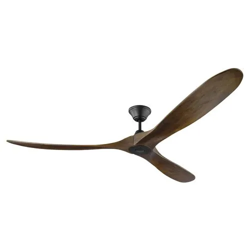 Visual Comfort - Maverick Ceiling Fan - Dark Walnut/Black - Brown - 3 Blades, Hand-Held Remote Control, Energy Efficient, 6 Speed DC Motor