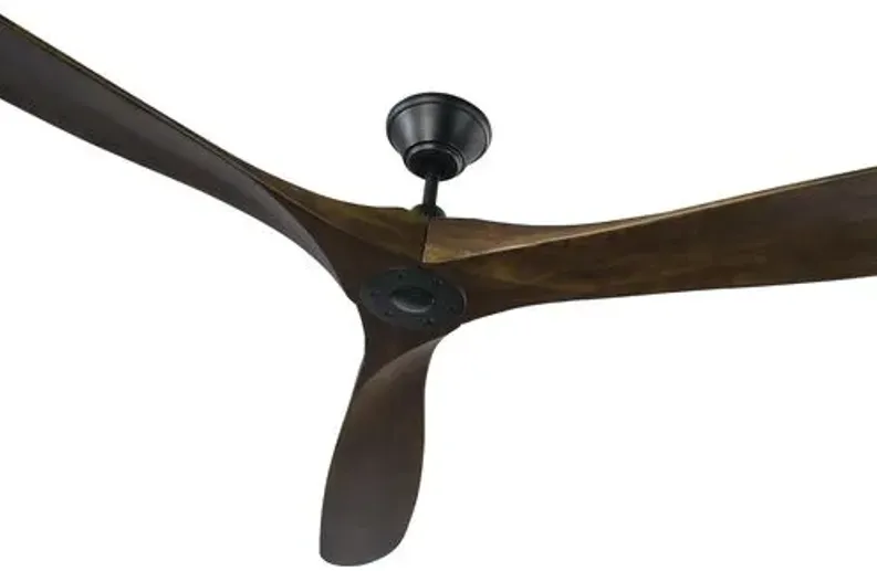 Visual Comfort - Maverick Ceiling Fan - Dark Walnut/Black - Brown - 3 Blades, Hand-Held Remote Control, Energy Efficient, 6 Speed DC Motor