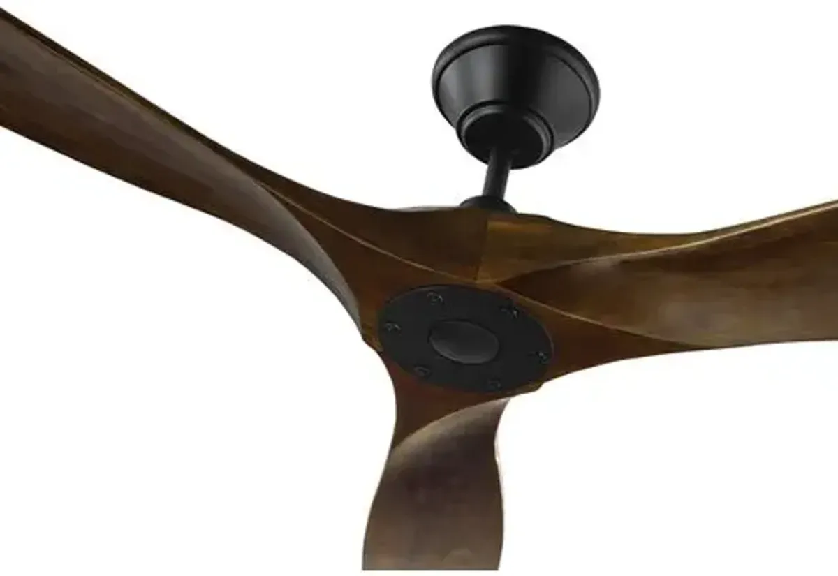 Visual Comfort - Maverick Ceiling Fan - Dark Walnut/Black - Brown - 3 Blades, Hand-Held Remote Control, Energy Efficient, 6 Speed DC Motor