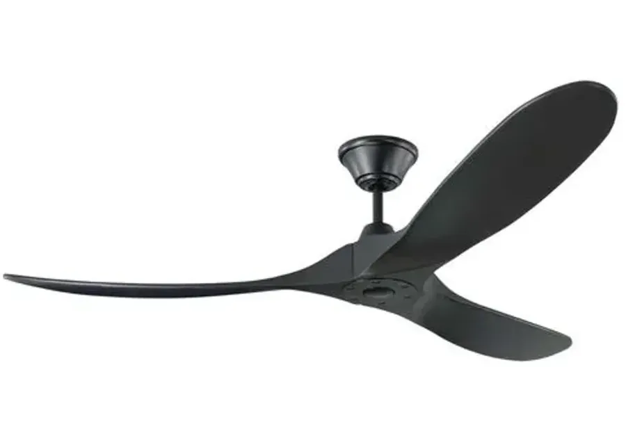 Visual Comfort - Maverick Ceiling Fan - Matte Black - 3 Blades, Hand-Held Remote Control, Energy Efficient, 6 Speed DC Motor