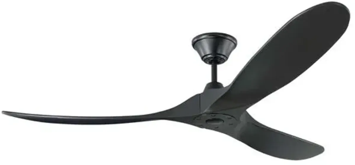 Visual Comfort - Maverick Ceiling Fan - Matte Black - 3 Blades, Hand-Held Remote Control, Energy Efficient, 6 Speed DC Motor