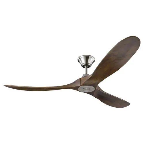 Visual Comfort - Maverick Ceiling Fan - Dark Walnut/Steel - Brown - 3 Blades, Hand-Held Remote Control, Energy Efficient, 6 Speed DC Motor