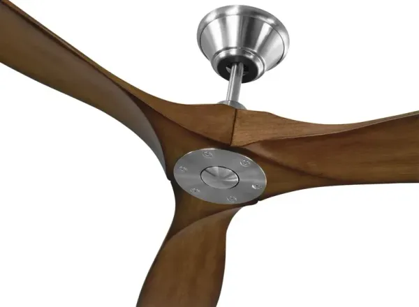 Visual Comfort - Maverick Ceiling Fan - Koa/Steel - Brown - 3 Blades, Hand-Held Remote Control, Energy Efficient, 6 Speed DC Motor