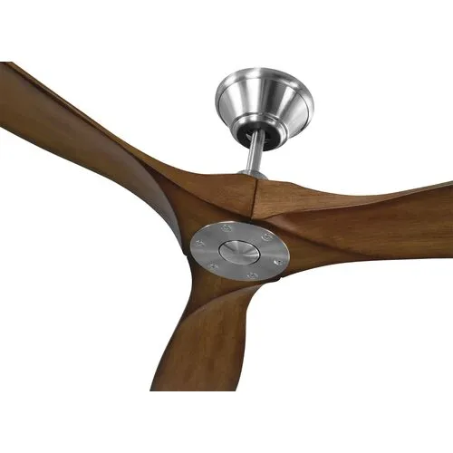 Visual Comfort - Maverick Ceiling Fan - Koa/Steel - Brown - 3 Blades, Hand-Held Remote Control, Energy Efficient, 6 Speed DC Motor