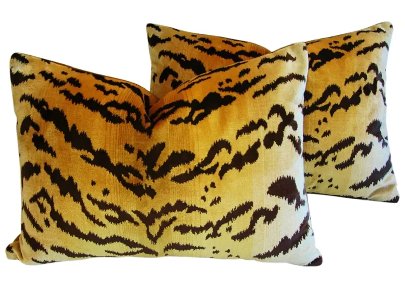 Scalamandré Tiger Velvet Pillows - Set of 2