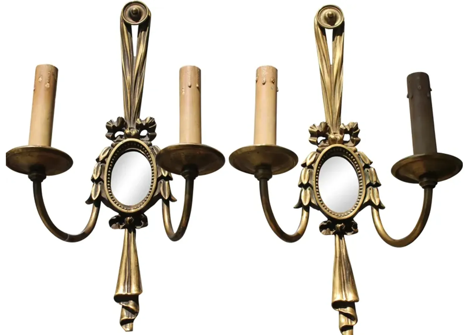 E.F. Caldwell Neoclassic Outdoor Sconces - Set of 2 - Something Vintage - Gold