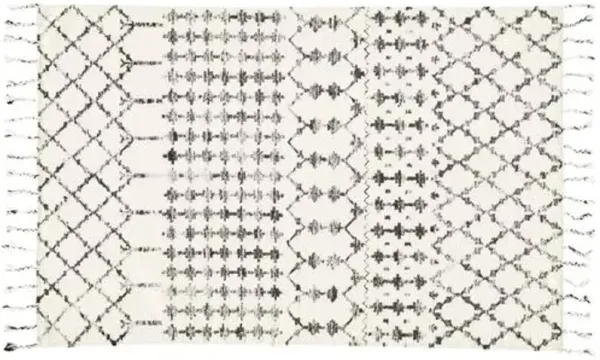 Carson Flat-Weave Rug - Ivory/Black - White - White