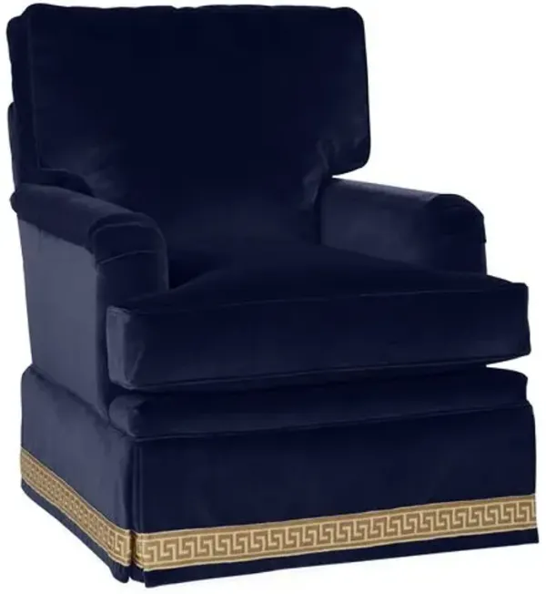 Winston Club Chair - Navy Velvet - Miles Talbott