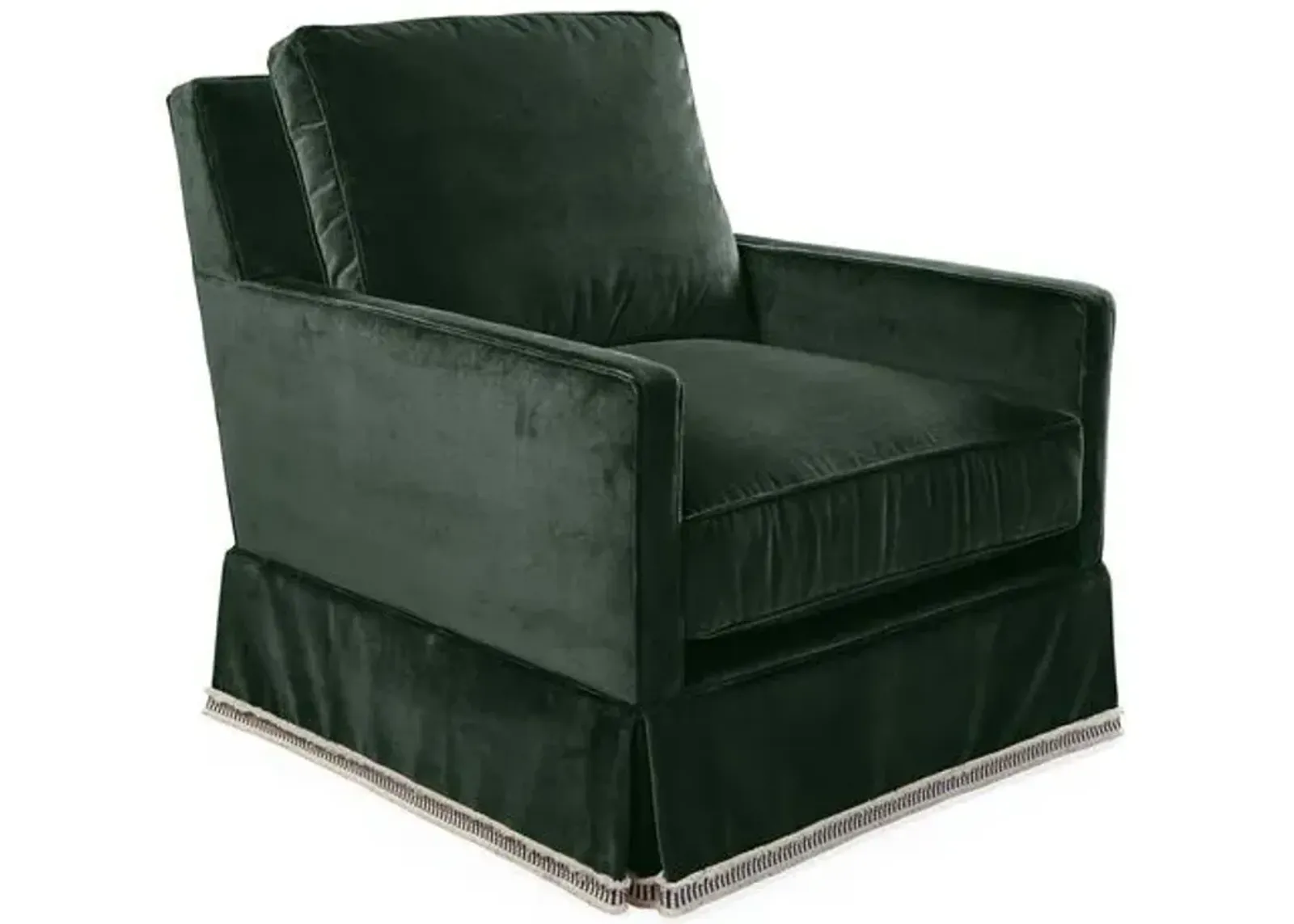 Auburn Club Chair - Forest Velvet - Miles Talbott - Hancrafted in the USA