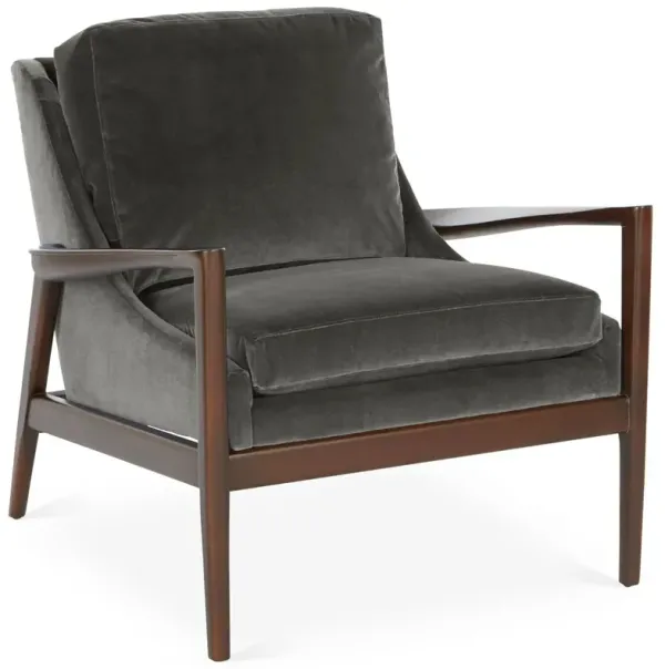 Ebonwood Accent Chair, Charcoal Velvet