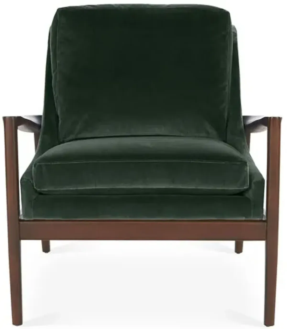 Ebonwood Accent Chair - Forest Velvet - Miles Talbott - Handcrafted - Green, Comfortable, Durable, Velvet Upholstery