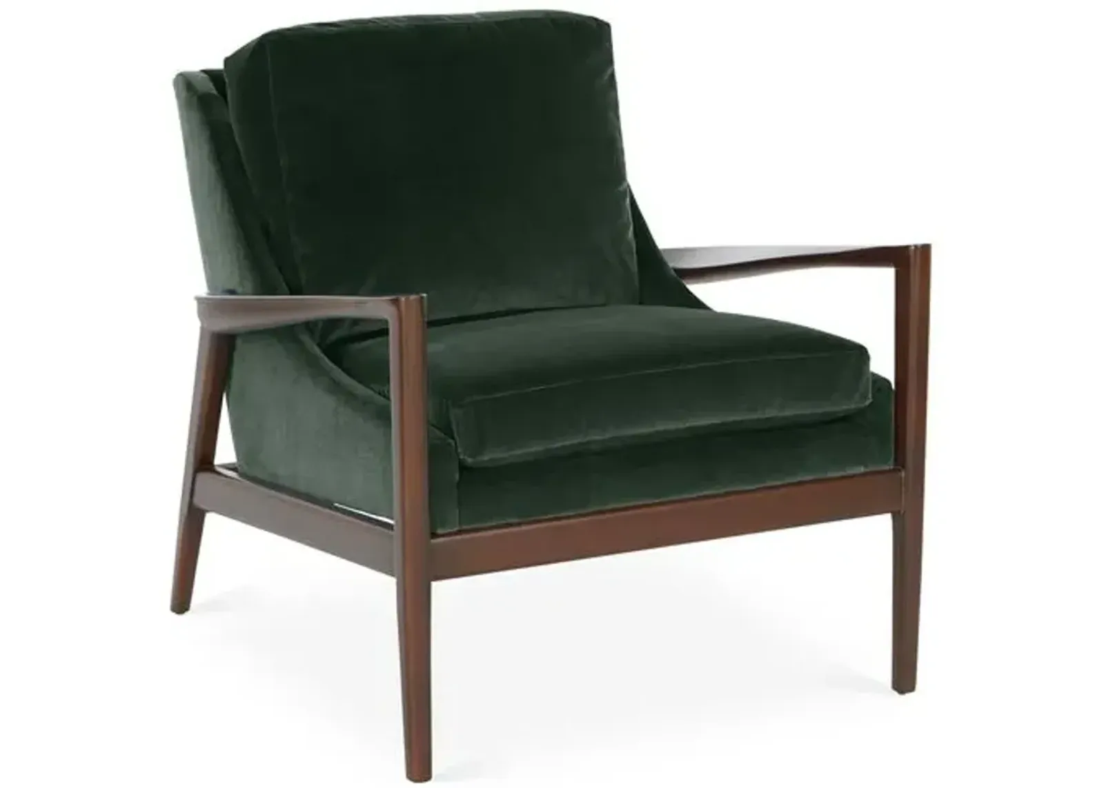 Ebonwood Accent Chair - Forest Velvet - Miles Talbott - Handcrafted - Green, Comfortable, Durable, Velvet Upholstery