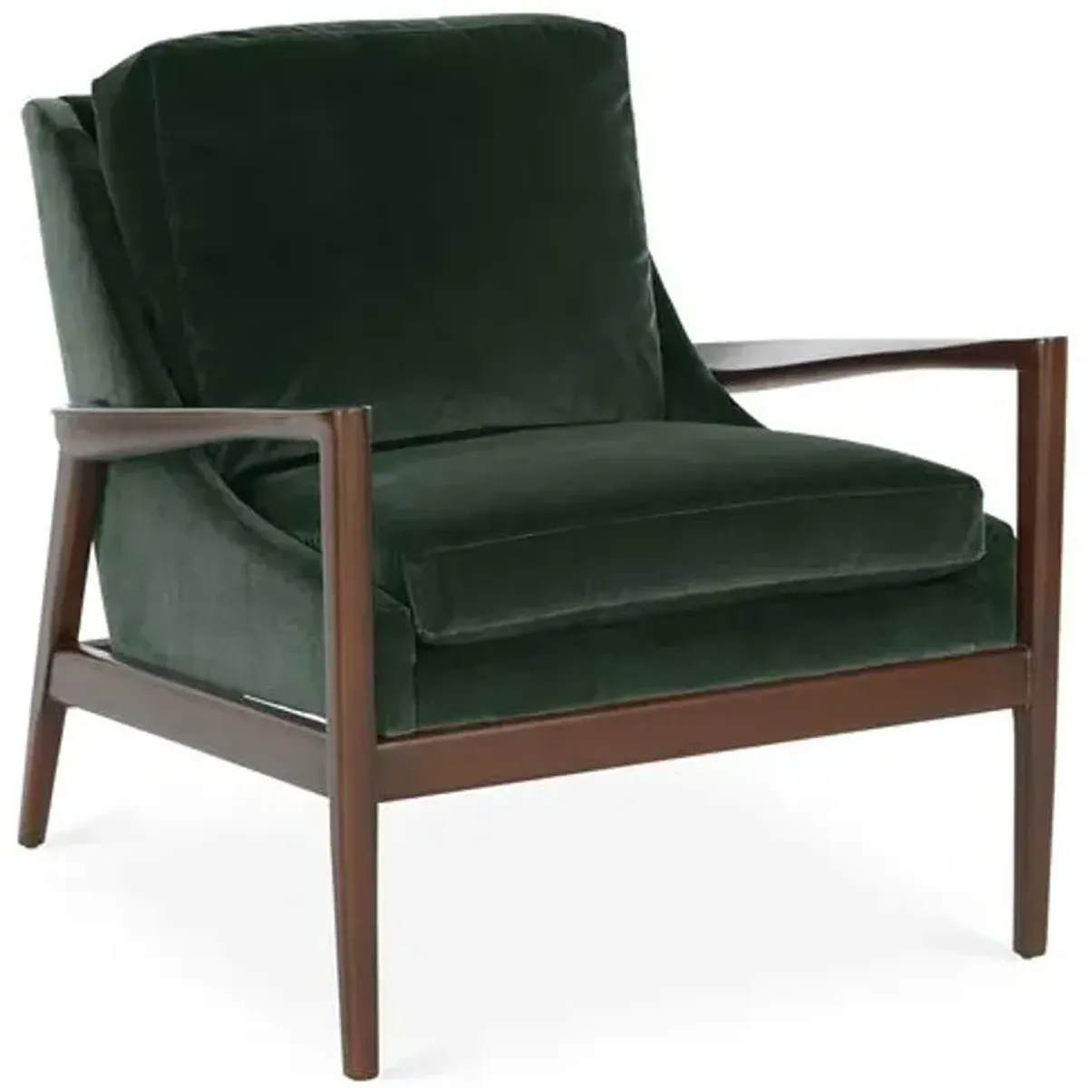 Ebonwood Accent Chair - Forest Velvet - Miles Talbott - Handcrafted - Green, Comfortable, Durable, Velvet Upholstery