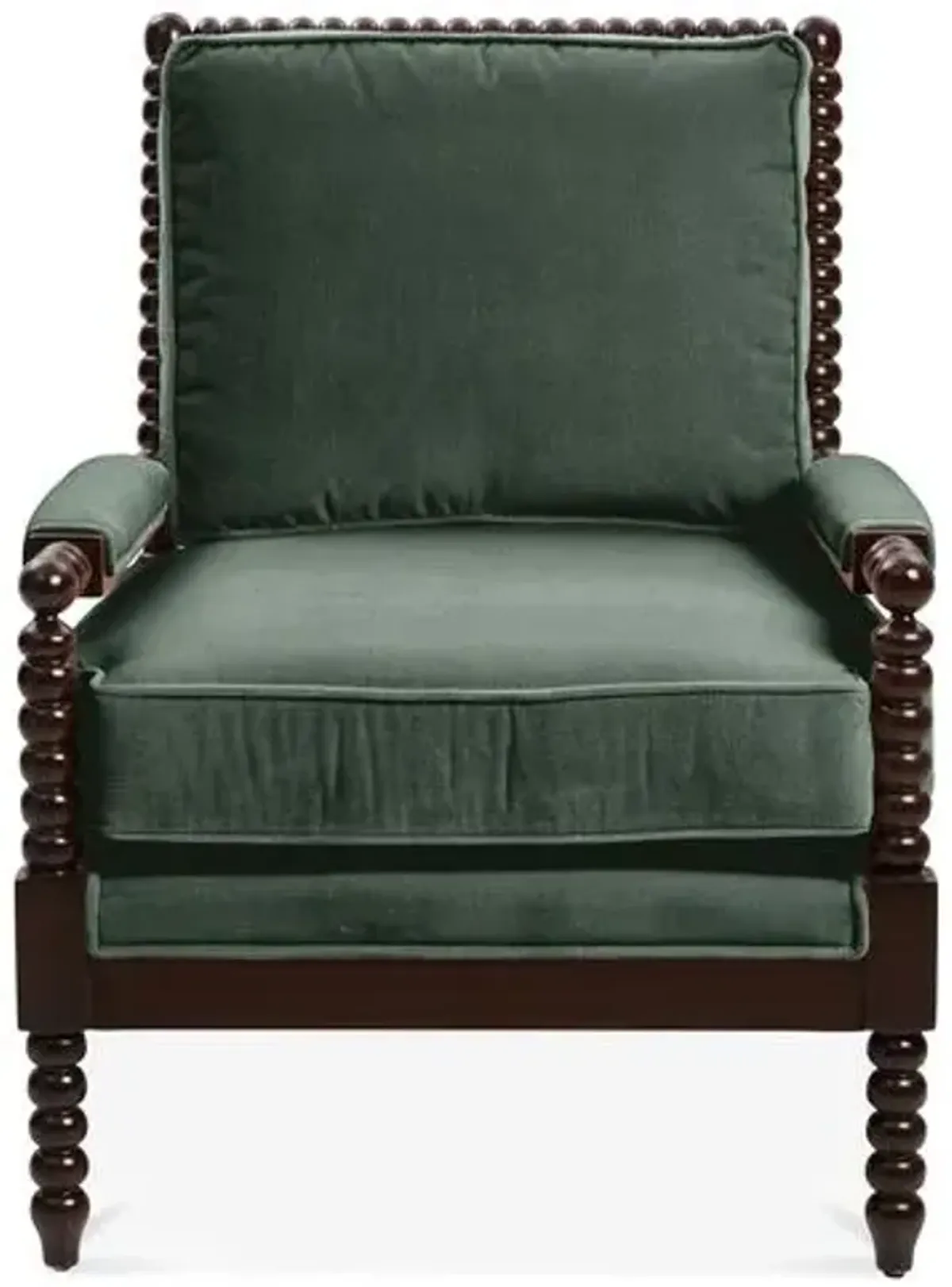 Bankwood Spindle Chair - Velvet - Miles Talbott - Handcrafted - Green