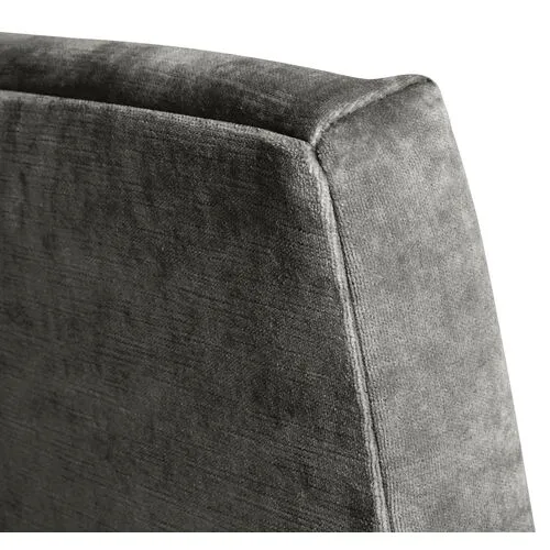 Monroe Side Chair - Charcoal Velvet - Gray