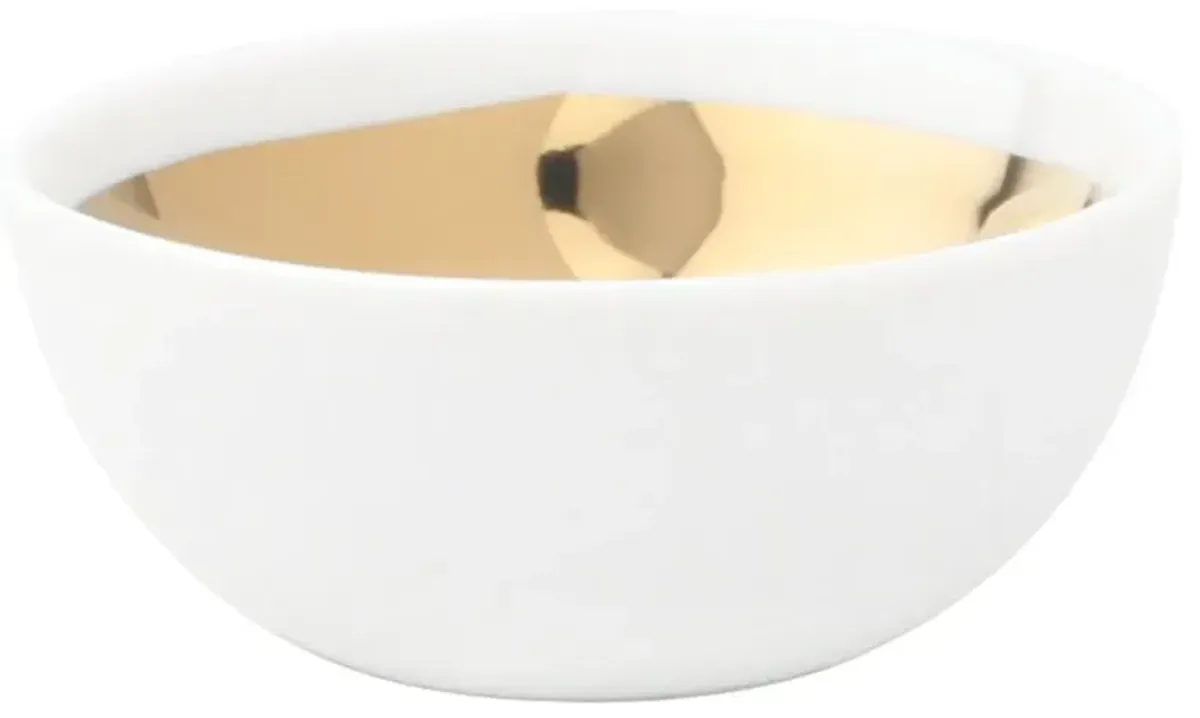 Dauville Serving Bowl, White/Gold