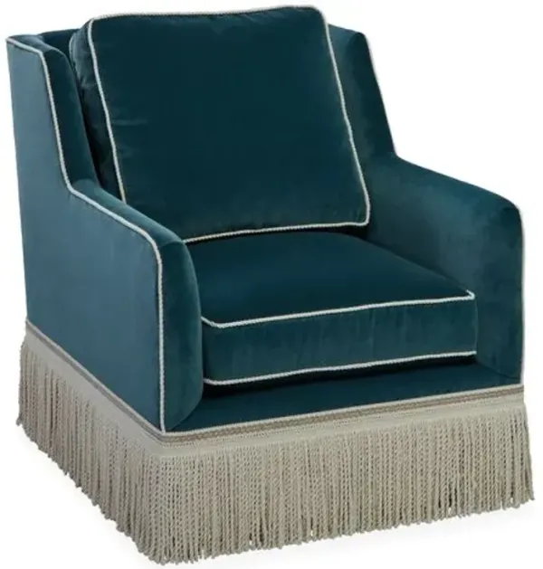 Portsmouth Fringe Chair - Velvet - Blue