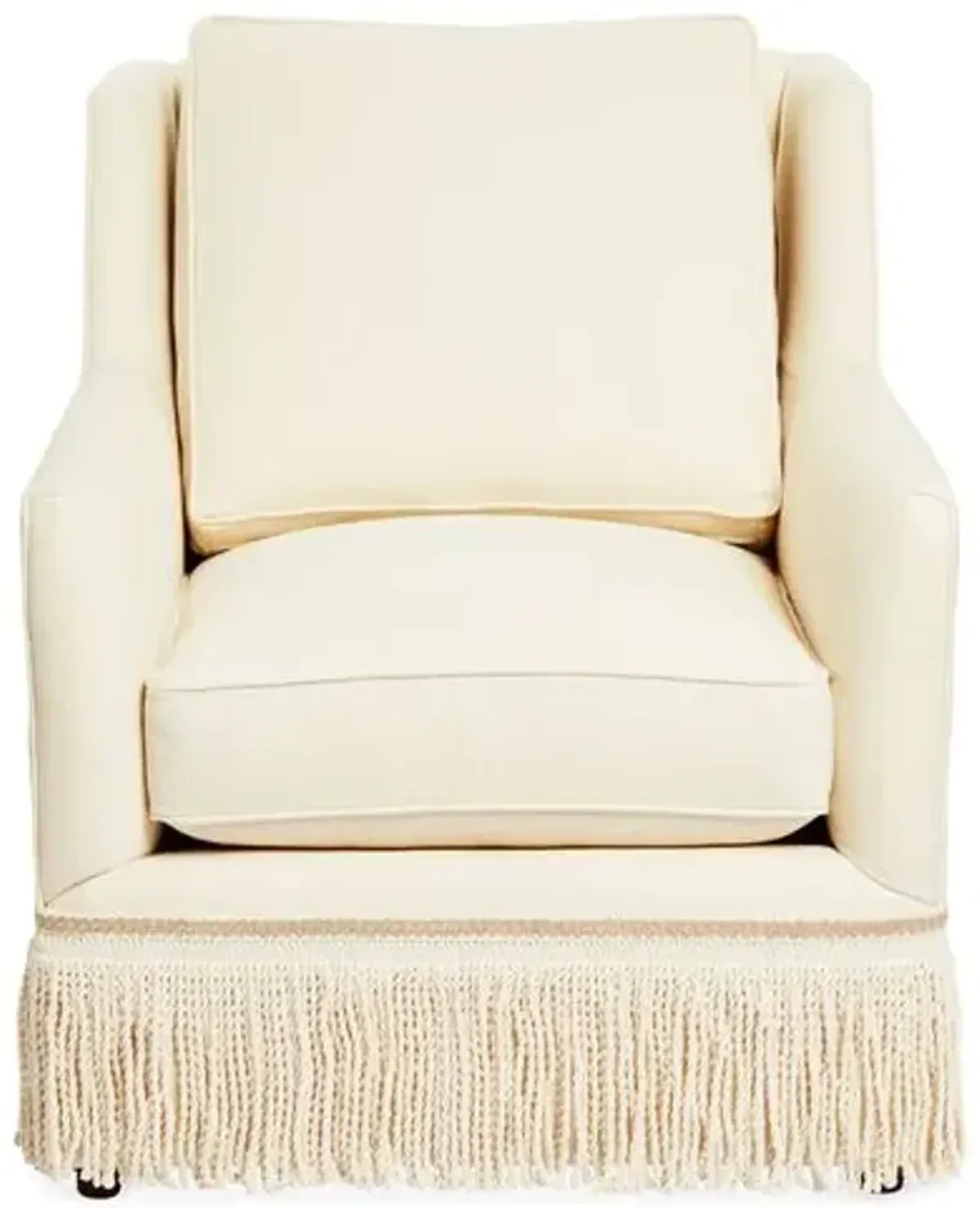 Portsmouth Fringe Chair - Cream Linen - Beige
