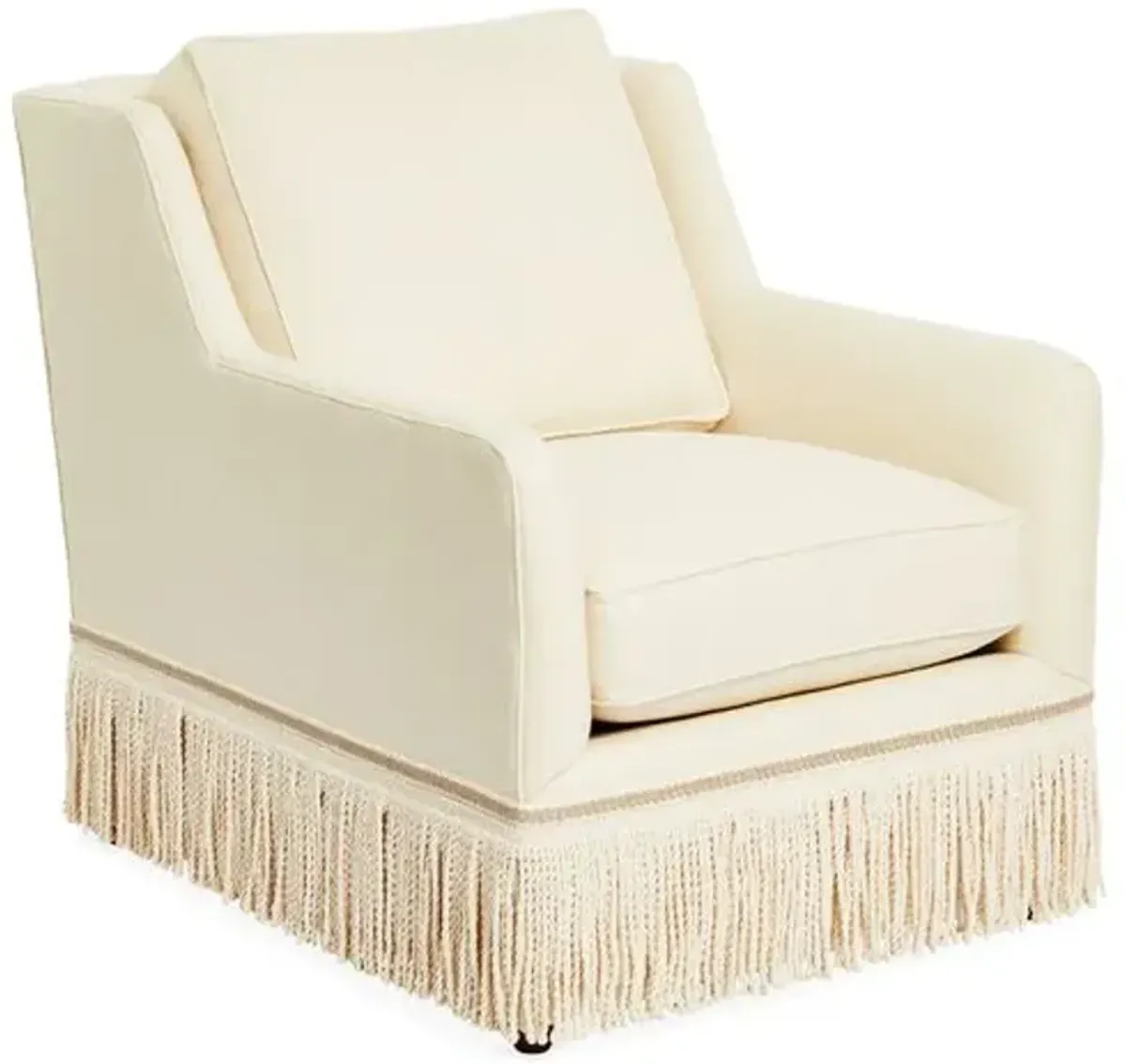 Portsmouth Fringe Chair - Cream Linen - Beige