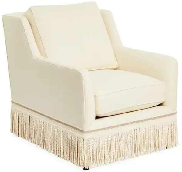 Portsmouth Fringe Chair - Cream Linen - Beige