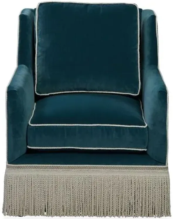 Portsmouth Club Chair - Teal Velvet