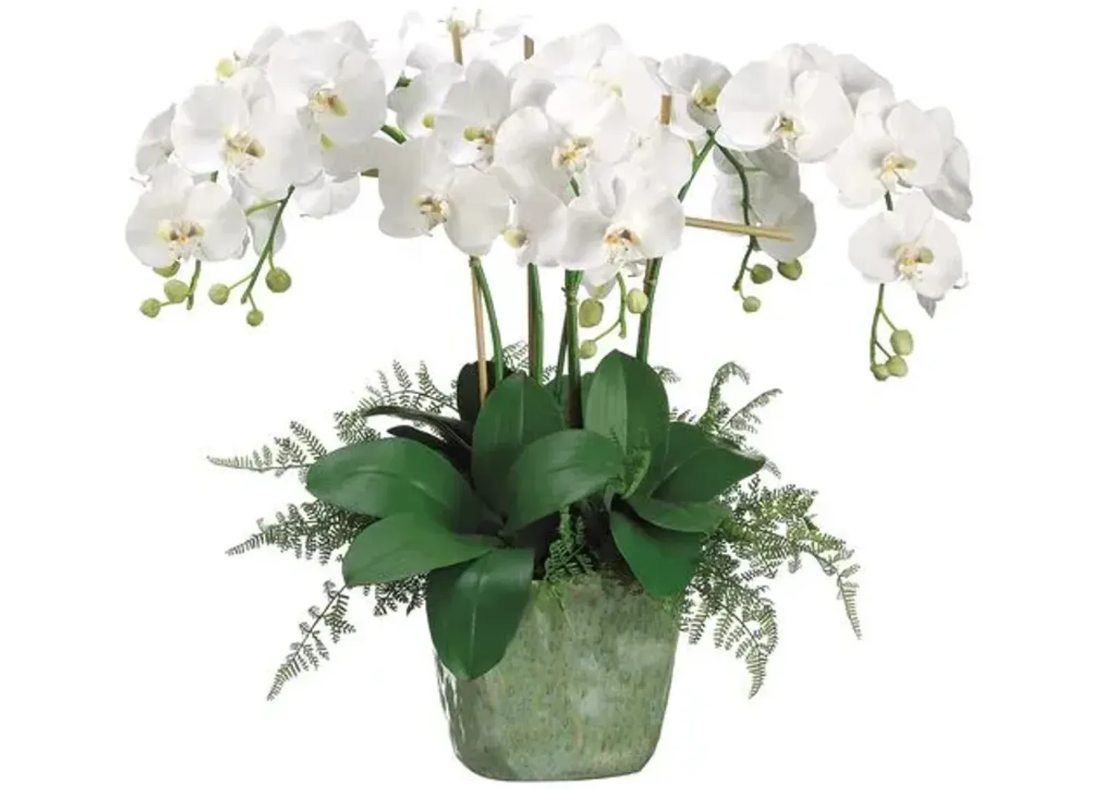 28" Phalaenopsis Orchid Arrangement - Faux - White